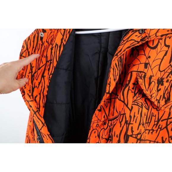 Vintage 90s Smith & Wesson Mens Large Distressed Camouflage Jacket Blaze Orange - Picture 4 of 10